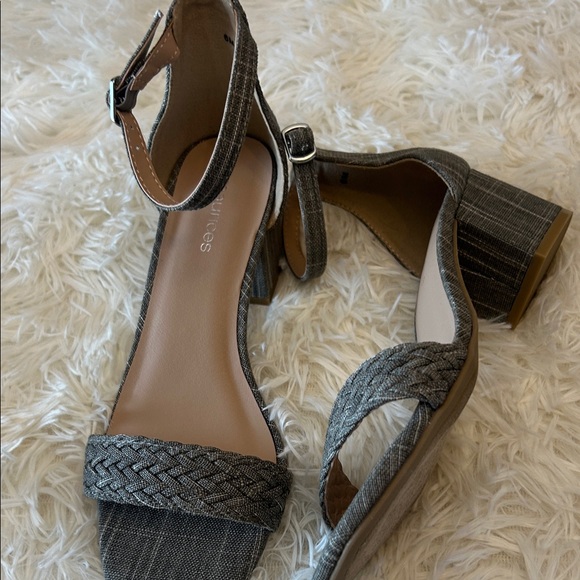 Maurices Taupe Braided Front Ankle-Strap Block Heel Sandal - Picture 9 of 14